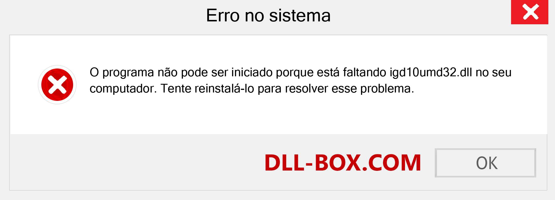 Arquivo igd10umd32.dll ausente ?. Download para Windows 7, 8, 10 - Correção de erro ausente igd10umd32 dll no Windows, fotos, imagens